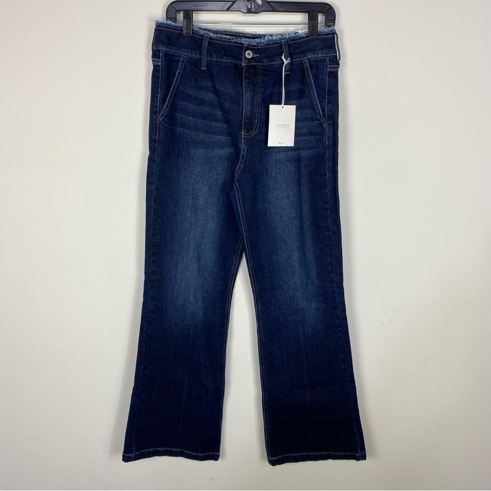 Kancan High Rise Flare Jeans Dark Wash Denim